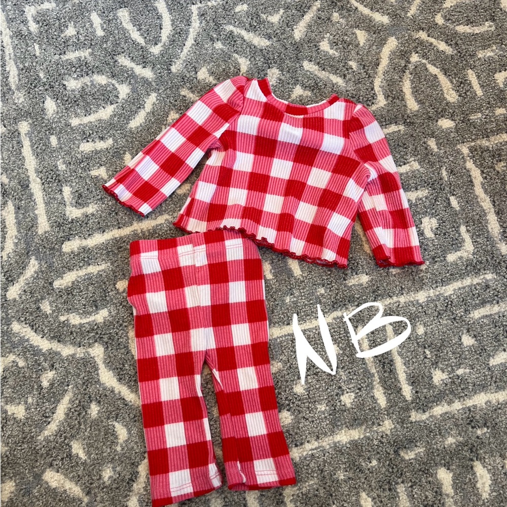 Cat & Jack Red and Pink Plaid Set